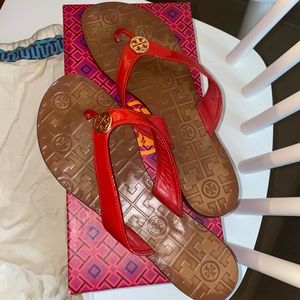 Tory Burch Red Thora Flip Flop Sandal Size 9